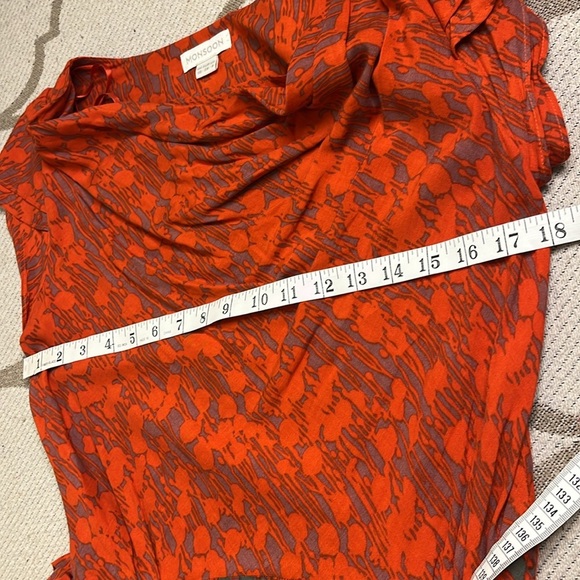 Monsoon Elegant Red and Gray tie waist side pockets Women's Dress - Picture 10 of 13